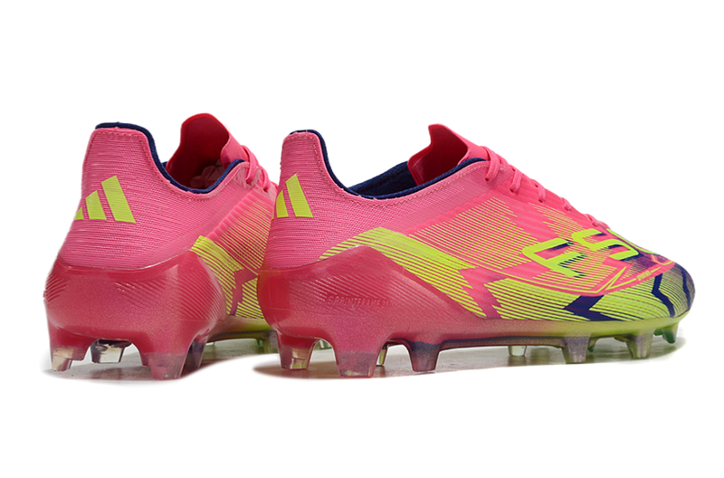 Chuteira Campo Adidas F50 FG Rosa, Azul e Verde
