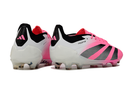 Chuteira Campo Adidas Predator Elite FG Branca, Rosa e Preto