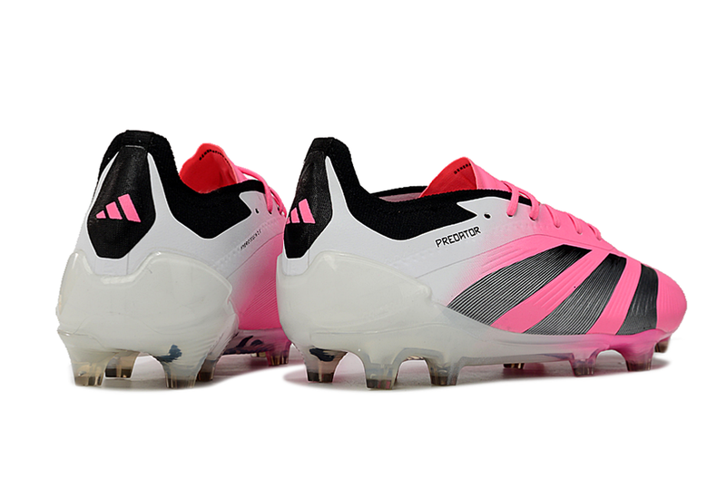 Chuteira Campo Adidas Predator Elite FG Branca, Rosa e Preto