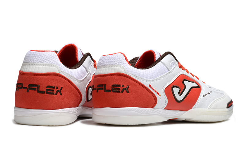 Chuteira Futsal Joma Top Flex Rebound IC Branco e Vermelho
