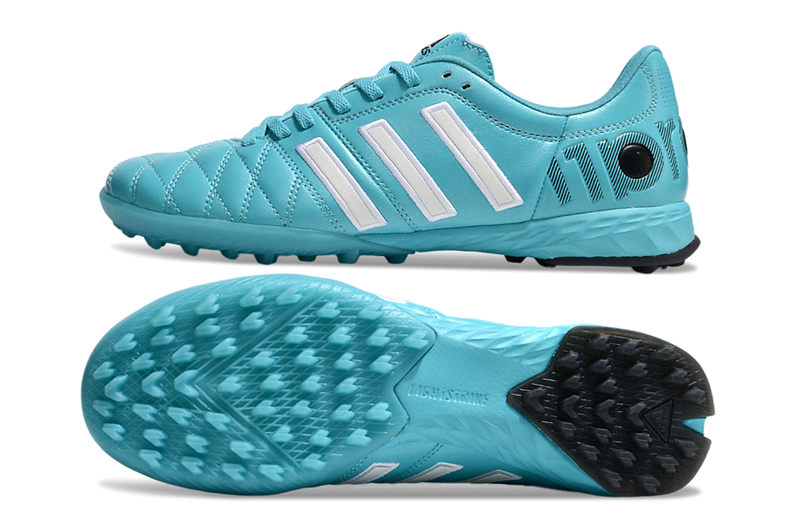Chuteira Society Adidas AdiPure 11 Pro TF Azul e Branca