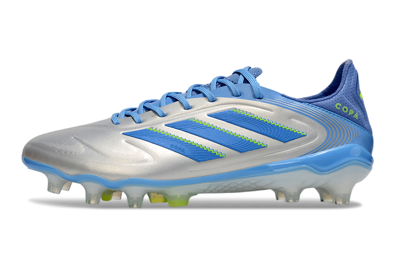 Chuteira Campo Adidas Copa Pure III Elite FG Azul e Prata "Celestial Victory"