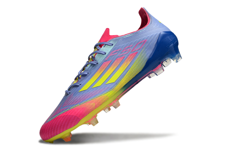 Chuteira Campo Adidas F50 FG Azul e Rosa "Celestial Victory"