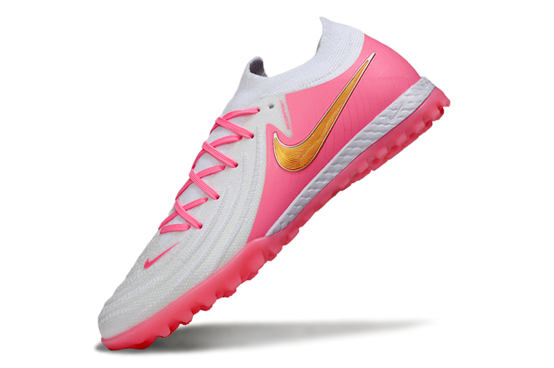 Chuteira Society Nike Phantom GX 2 Elite TF Branca e Rosa