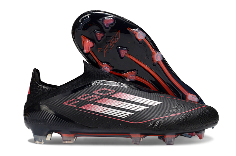 Chuteira Campo Adidas F50+ LL FG Preta e Vermelha "Stealth Victory"