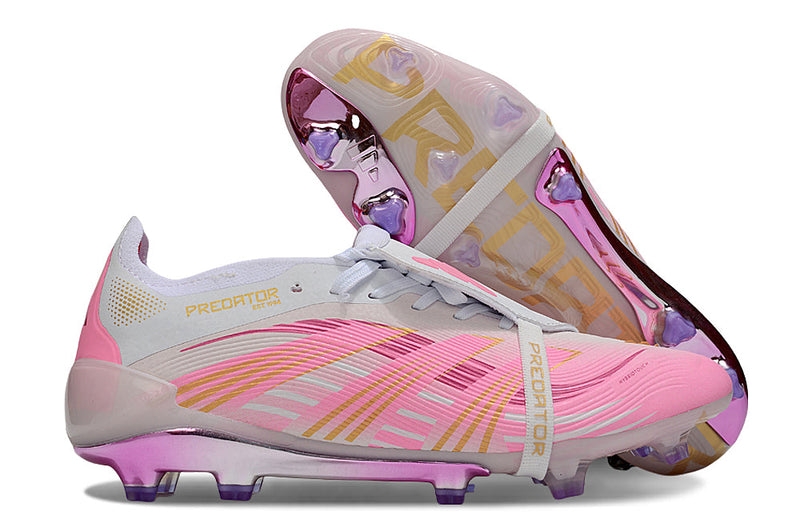 Chuteira Campo Adidas Predator FT 30 Elite FG Branco e Rosa