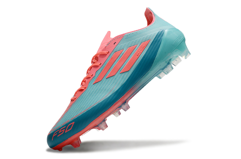 Chuteira Campo Adidas F50 FG Verde e Rosa "La Vida Tropical"