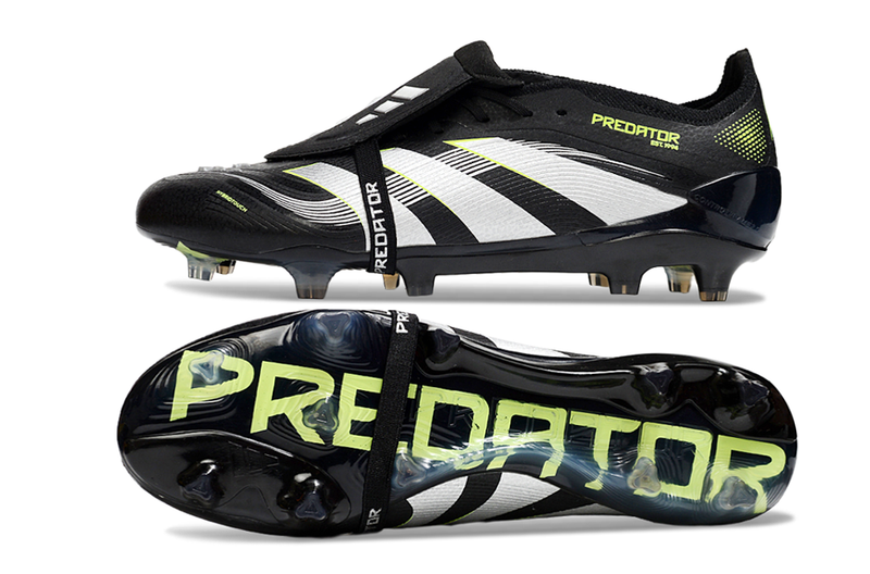 Chuteira Campo Adidas Predator FT 30 Elite FG Preto, Branco e Verde