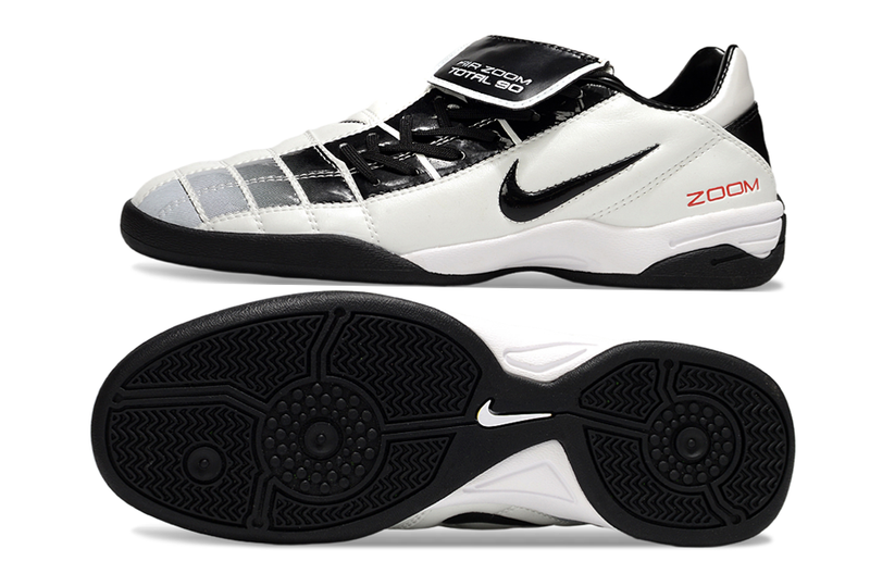Chuteira Futsal Nike Total 90 IC Branco e Preto