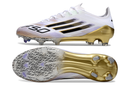 Chuteira Campo Adidas F50 FG Branca e Dourada