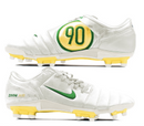 Chuteira Campo Nike Total 90 FG Branco, Amarelo e Verde