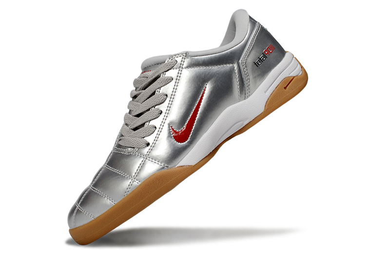 Chuteira Futsal Nike Total 90 IC Prata e Vermelho