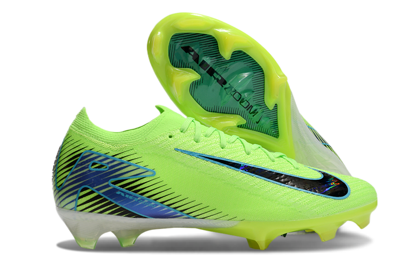 Chuteira Campo Nike Air Zoom Mercurial Vapor 16 Elite FG Verde e Azul