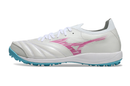 Chuteira Society Mizuno Morelia Neo Sala TF Branca, Azul e Rosa