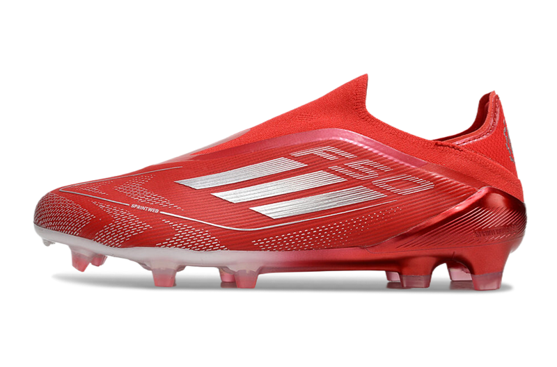 Chuteira Campo Adidas F50+ LL FG Vermelha e Branca