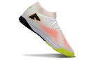 Chuteira Society Puma Future 8 TF Branco, Laranja e Amarelo