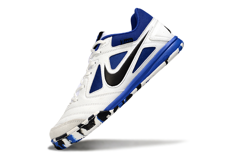 Chuteira Futsal Supreme X Nike SB Gato IC Branca, Azul e Preto