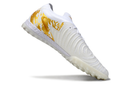Chuteira Society Nike Phantom GX 2 Elite TF Branco e Dourado