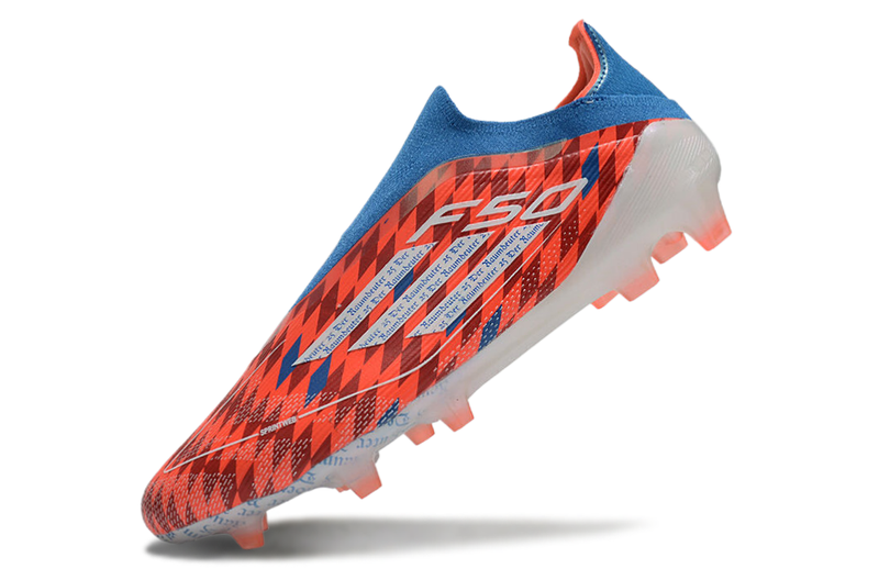 Chuteira Campo Adidas F50+ LL FG Vermelha e Azul