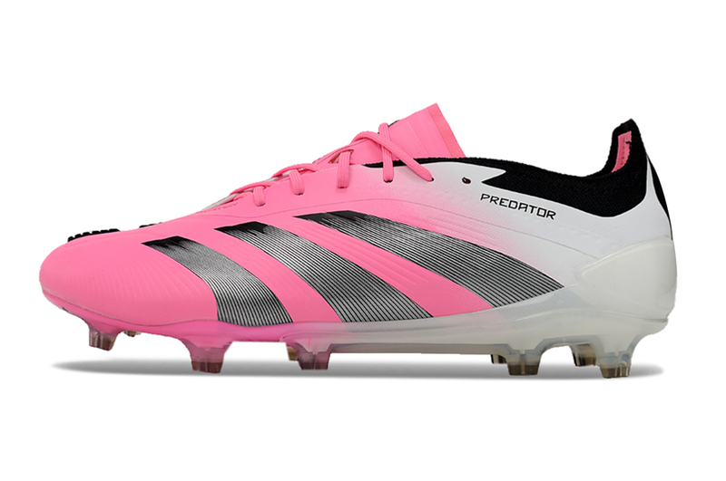 Chuteira Campo Adidas Predator Elite FG Branca, Rosa e Preto