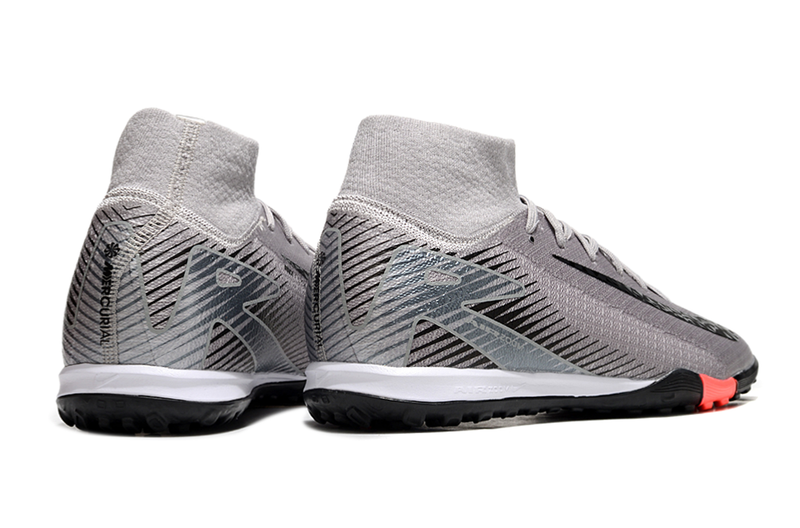 Chuteira Society Nike Air Zoom Mercurial Superfly 10 Elite TF Cinza e Preto