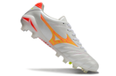 Chuteira Campo Mizuno Morelia Neo 4 Beta FG Branca e Laranja