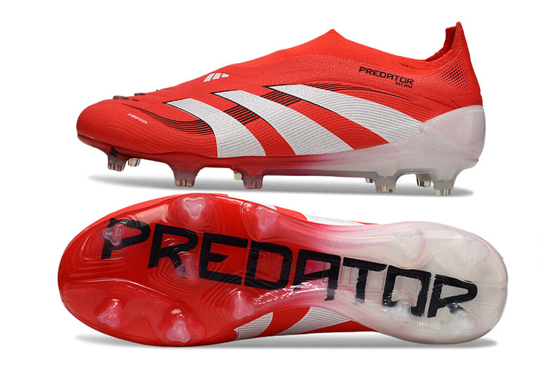 Chuteira Campo Adidas Predator LL Elite FG Vermelha e Branca "Pure Victory"