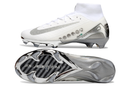 Chuteira Campo Nike Air Zoom Mercurial Superfly 10 Elite FG Branco e Prata
