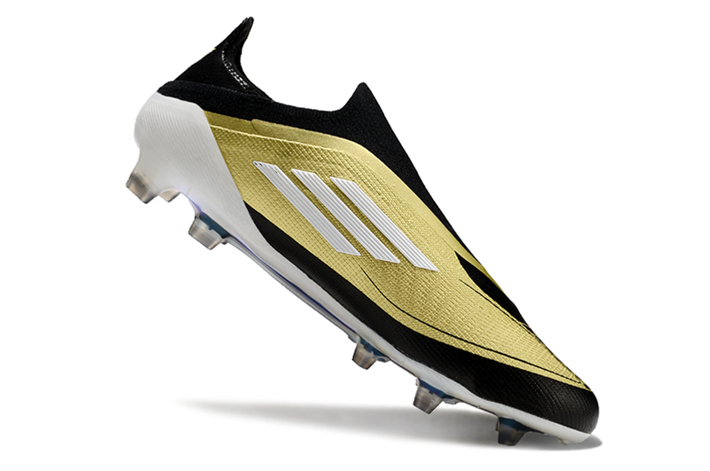 Chuteira Campo Adidas F50+ LL FG Messi Dourado e Preto "Triunfo Dorado"
