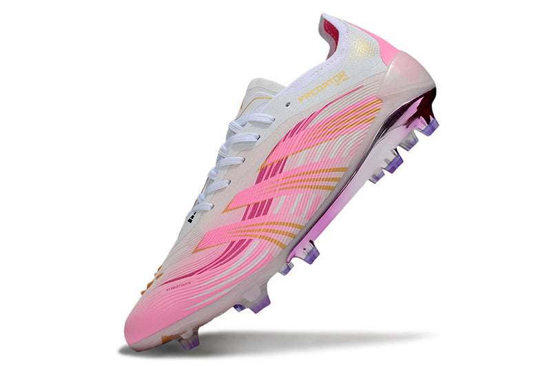 Chuteira Campo Adidas Predator Elite FG Branco e Rosa