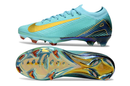 Chuteira Campo Nike Air Zoom Mercurial Vapor 16 Elite FG Azul e Dourado