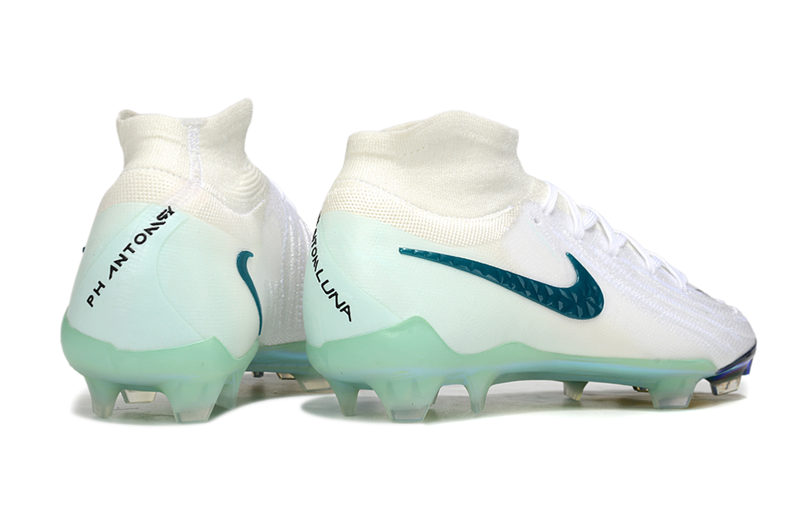 Chuteira Campo Nike Phantom Luna 2 Elite FG Branca e Verde "Chromatic"