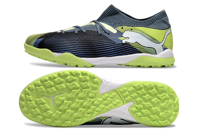 Chuteira Society Puma Future 7 TF Azul e Verde