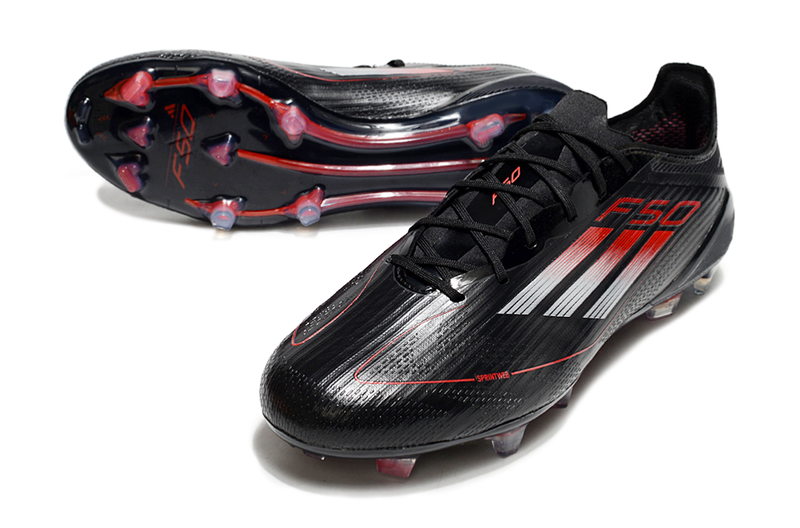 Chuteira Campo Adidas F50 FG Preta e Vermelha