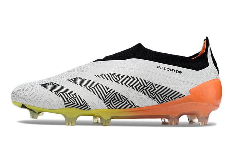 Chuteira Campo Adidas Predator LL Elite FG Branco, Laranja e Amarelo