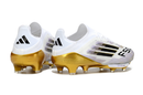 Chuteira Campo Adidas F50+ FG Branca e Dourada