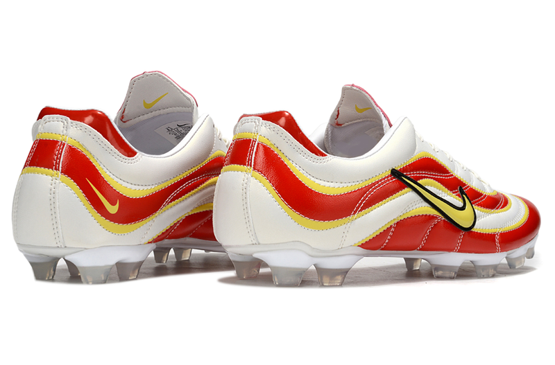 Chuteira Campo Nike Mercurial Vapor 1998 FG Branco, Vermelho e Amarelo