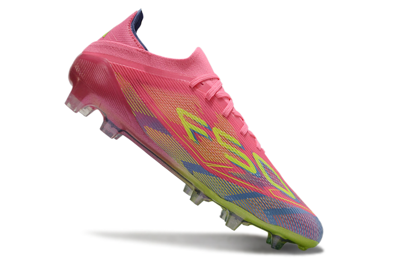 Chuteira Campo Adidas F50 FG Rosa, Verde e Azul