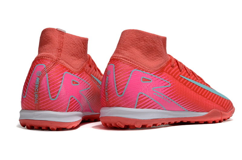 Chuteira Society Nike Air Zoom Mercurial Superfly 10 Elite TF Vermelha e Verde
