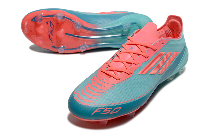 Chuteira Campo Adidas F50 FG Verde e Rosa "La Vida Tropical"