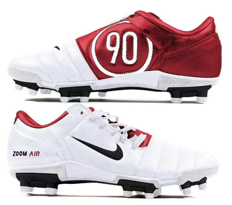 Chuteira Campo Nike Total 90 FG Branco e Vermelho
