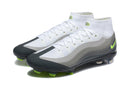 Chuteira Campo Nike Air Zoom Mercurial Superfly 10 Elite FG Branca, Cinza e Verde