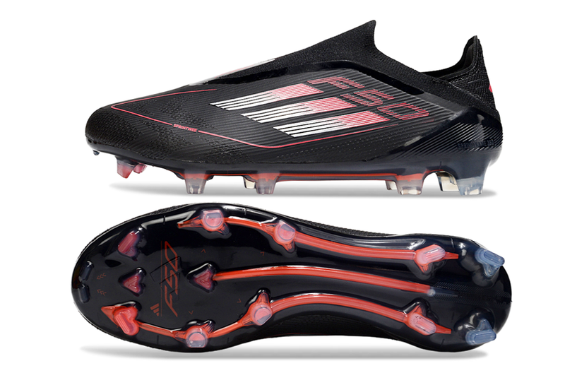 Chuteira Campo Adidas F50+ LL FG Preta e Vermelha "Stealth Victory"