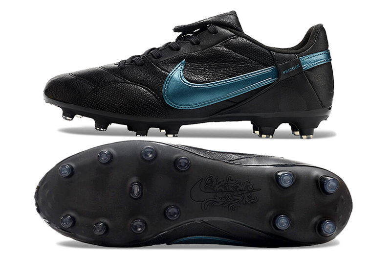 Chuteira Campo Nike Premier 3 FG Preto e Azul