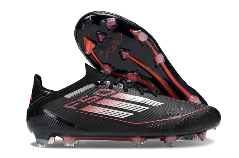Chuteira Campo Adidas F50 FG Preto e Vermelho "Stealth Victory"