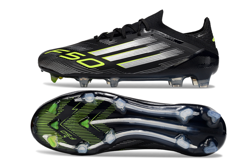 Chuteira Campo Adidas F50 FG Preta e Verde