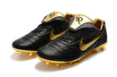 Chuteira Campo Nike Retrô Tiempo Legend 7 Elite FG Preta e Dourada R10