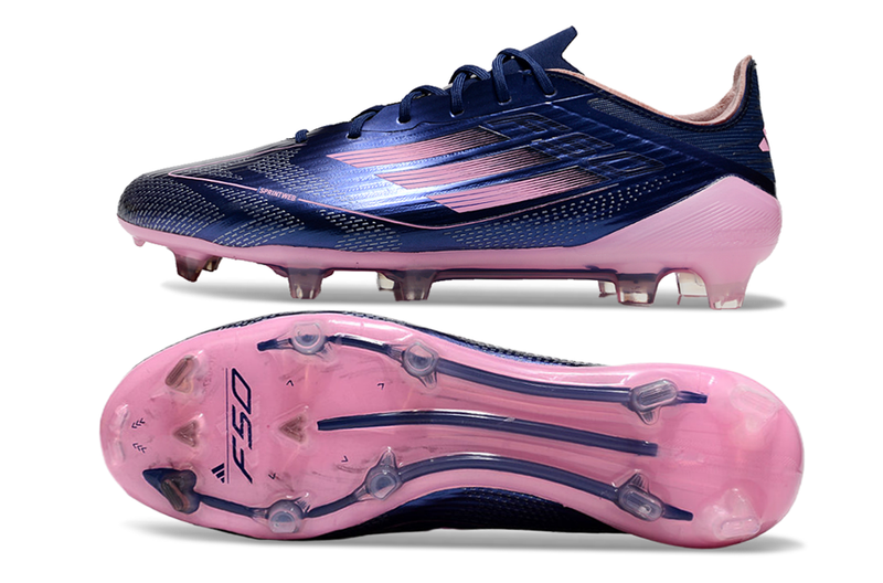 Chuteira Campo Adidas F50 FG Azul e Rosa