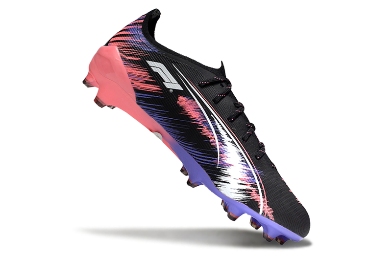 Chuteira Campo Puma Ultra 5 Ultimate FG Preto, Rosa e Roxo