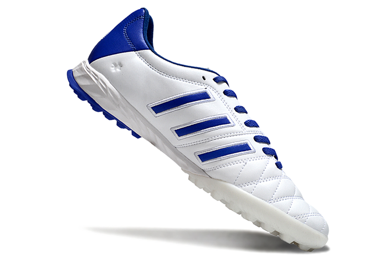 Chuteira Society Adidas AdiPure 11 Pro TF Branca e Azul